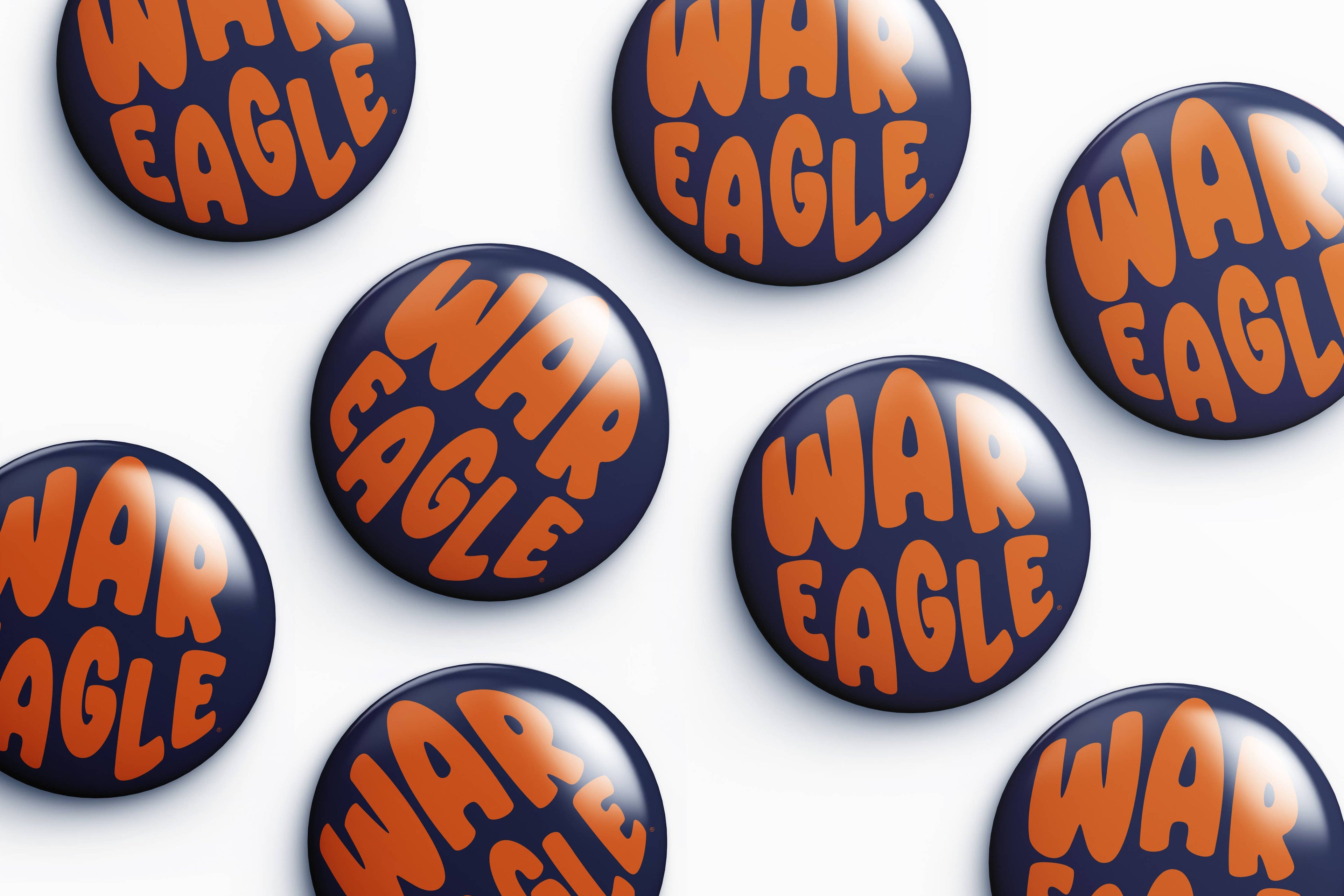 Auburn War Eagle Bubble Letter Button