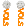 Cute Pair of Beaded Tennessee Vols Earrings for Women