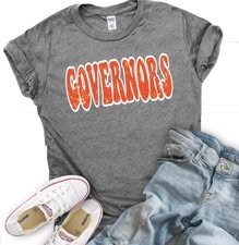 Governors Distressed Mascot Short Sleeve Tee