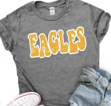 Eagles Distressed Mascot Short Sleeve Tee