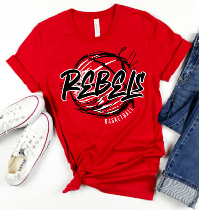 Rebels Basketball Scribble Tee