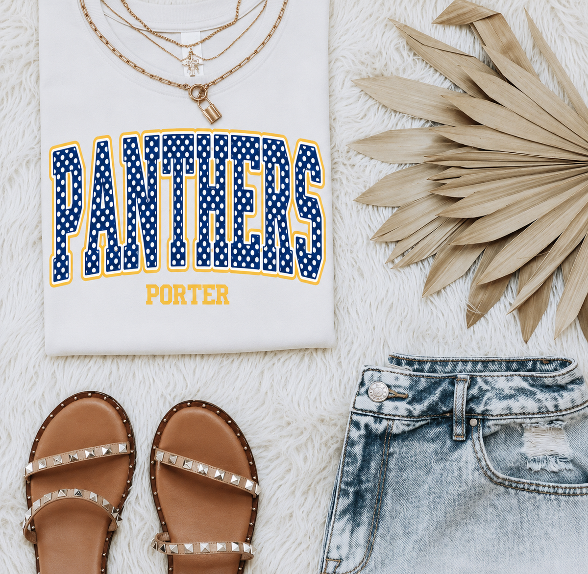 Porter Panthers Block Polka Dot