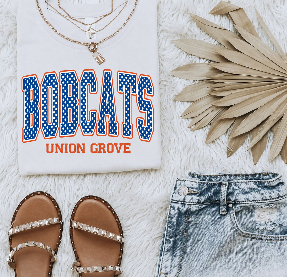 Union Grove Bobcats Block Polka Dot