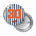 Custom Number (Navy/Orange Stripe) Spirit Button