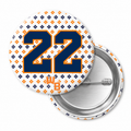 Custom Number (Navy/Orange Pattern) Spirit Button