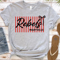Rebels Pinstripe/Bow Mascot Tee