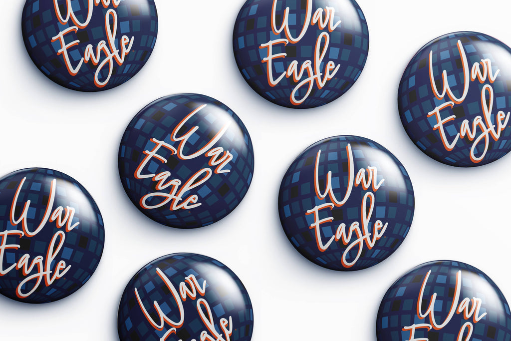 Auburn War Eagle Disco Button