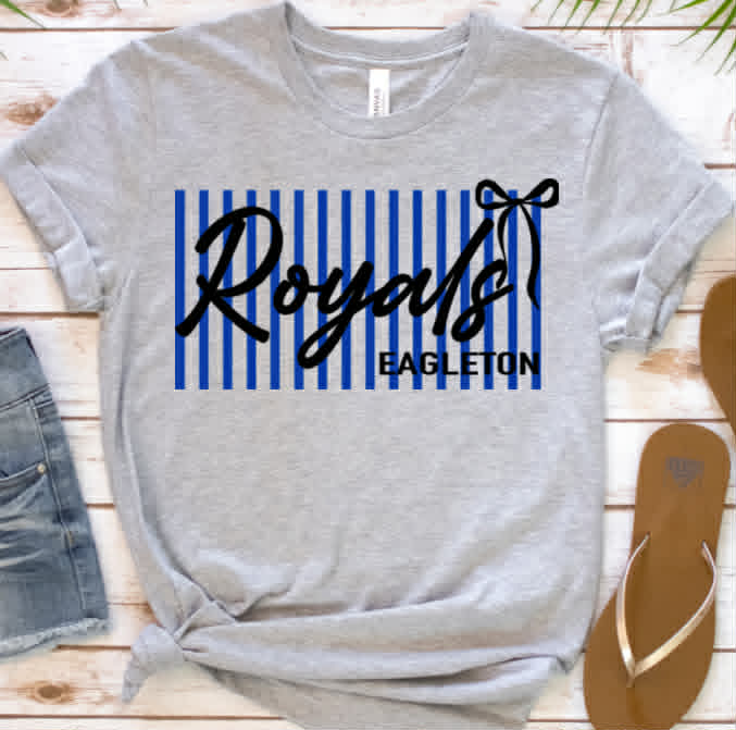 Royals Pinstripe/Bow Mascot Tee